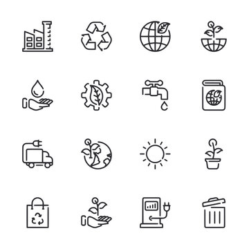  ecology icons set