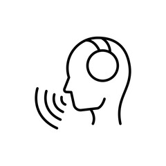 Speaking outline icons, minimalist vector illustration ,simple transparent graphic element .Isolated on white background