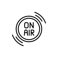 On air button outline icons, minimalist vector illustration ,simple transparent graphic element .Isolated on white background