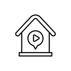 Podcast studio outline icons, minimalist vector illustration ,simple transparent graphic element .Isolated on white background