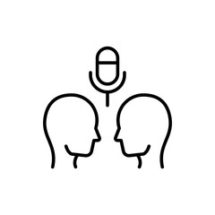 Talking outline icons, minimalist vector illustration ,simple transparent graphic element .Isolated on white background