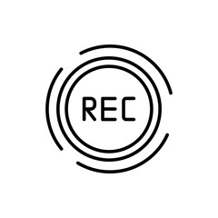 Record button outline icons, minimalist vector illustration ,simple transparent graphic element .Isolated on white background
