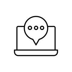 Online chat outline icons, minimalist vector illustration ,simple transparent graphic element .Isolated on white background