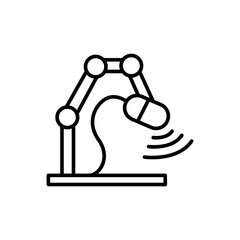 Microphone outline icons, minimalist vector illustration ,simple transparent graphic element .Isolated on white background