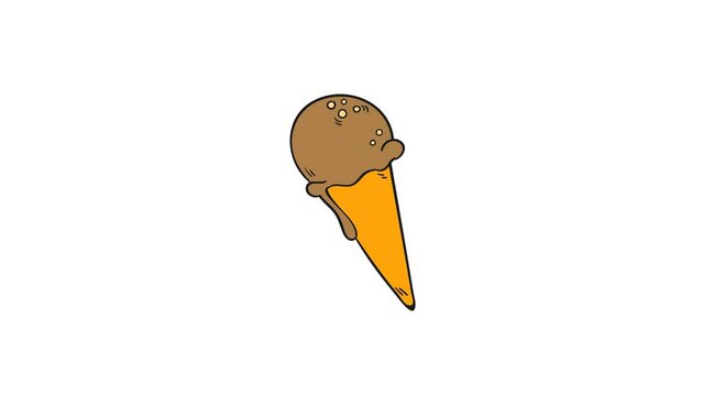 Summer Animated Doodle Sticker with Ice Cream Cone Icon display