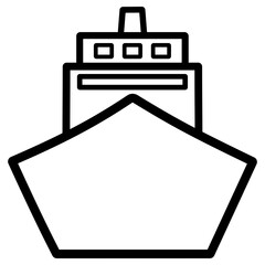 Ship Line Icon Vector Illustration 