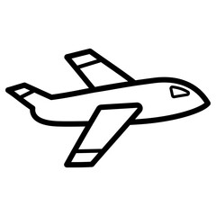 Plane Line Icon Vector Illustration 