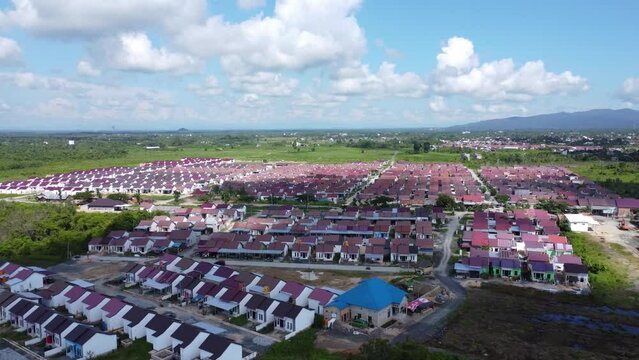 Aerial image Subsidized public housing loans (KPR), neatly arranged houses