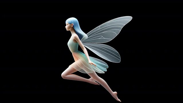 Flying Fairy, Transparent Background, Generative AI