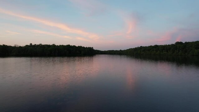sunset over the lake