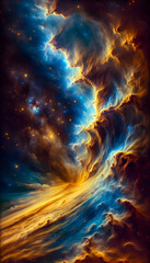 Starry night cosmos Colorful nebula cloud in space galaxy	