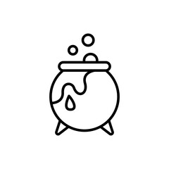 Fototapeta premium Cauldron outline icons, poison minimalist vector illustration ,simple transparent graphic element .Isolated on white background