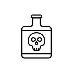 Toxic bottle outline icons, poison minimalist vector illustration ,simple transparent graphic element .Isolated on white background