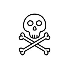 Death outline icons, poison minimalist vector illustration ,simple transparent graphic element .Isolated on white background