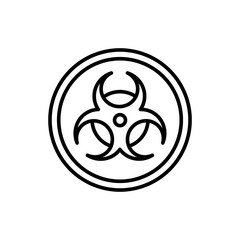 Hazard outline icons, poison minimalist vector illustration ,simple transparent graphic element .Isolated on white background