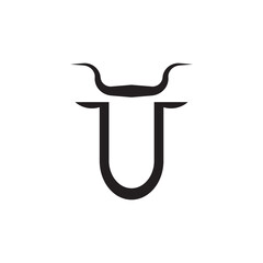 letter U bull logo icon design.