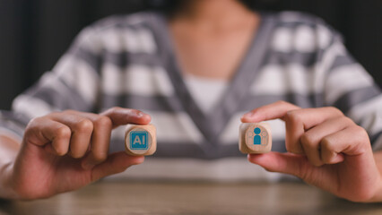 Choose artificial intelligence to work or humans.