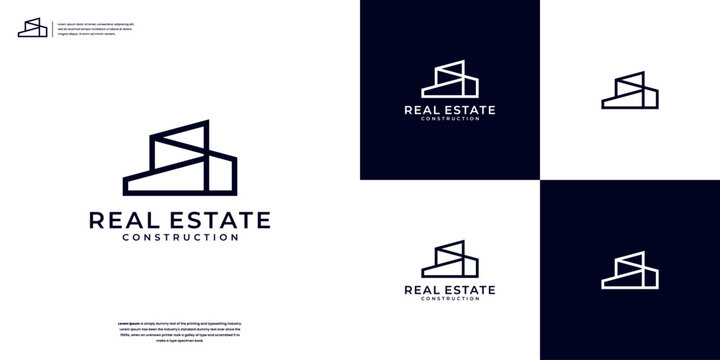 Building logo template with modern unique concept logo design