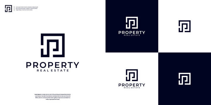 Minimalist Home Property logo design template