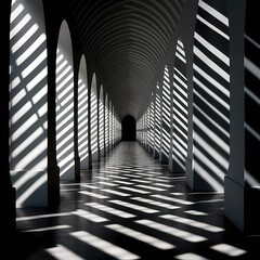 Abstract patterns created by light and shadow.