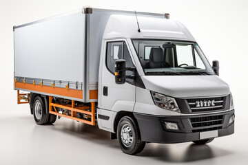 Naklejka premium deliveryman is carrying and loading boxes to trunk of company car