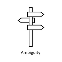Ambiguity outline icon. Thin line sign, ambiguity icon for web design, apps, flat illustration on white background..eps