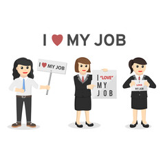Business woman love his job design character on white background