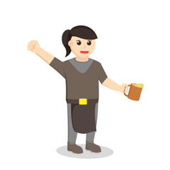 Dwarf Warrior Holding Beer design character on white background