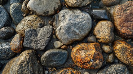 The pebbles on the seashore texture background