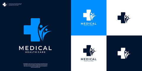 Obraz na płótnie Canvas medical care icon logo design template