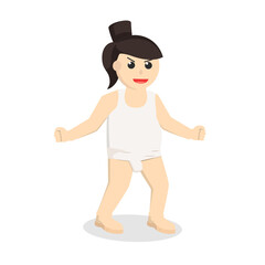 sumo woman taunt design character on white background