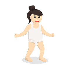 sumo woman taunt design character on white background