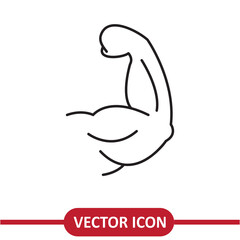 Muscle vector icon, vector fitness illustration on white background..eps