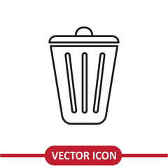 Trash can icon vector. flat liner illustration on white background..eps