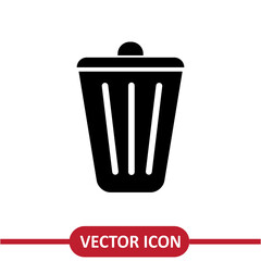 Trash can icon vector. simple flat trendy style illustration on white background..eps