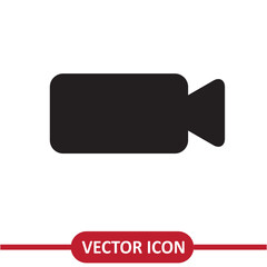 Video camera vector icon. Video record symbol, flat trendy style illustration on white background..eps