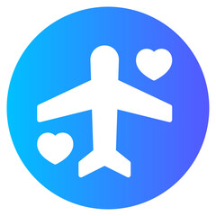Obraz premium airplane gradient icon