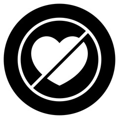 no love glyph icon