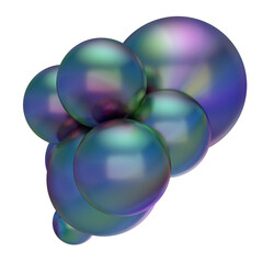 Organic Chrome Reflective Metal Geometry Paint Surface Creatures Isolated Elegant Modern 3D Rendering