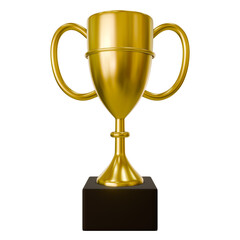Golden champion cup. Realistic 3D trophy icon.