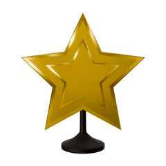 Golden champion cup. Realistic 3D trophy icon.