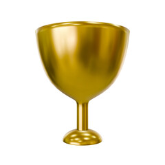 Golden champion cup. Realistic 3D trophy icon.