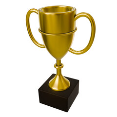Fototapeta na wymiar Gold Trophy 3D Icon