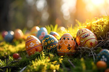 image of easter eggs, easter themed background,
