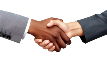 handshake between two business men and women isolated on transparent background Remove png, Clipping Path, pen tool