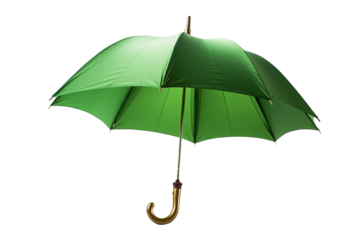 green umbrella isolated on white