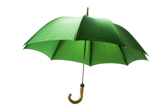 green umbrella isolated on white