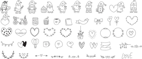 wedding, flower wreath, heart wreath element for valentine day decorative,kids, characters, wedding,card,hand drawn, cartoon style, vector.vector illustration