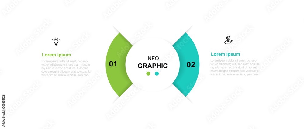 Poster 2 step infographic template vector element 