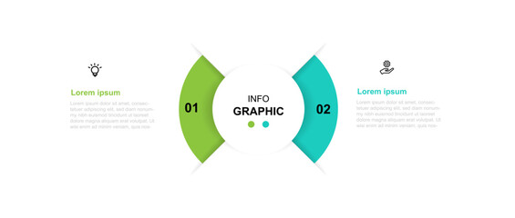 2 step infographic template vector element 